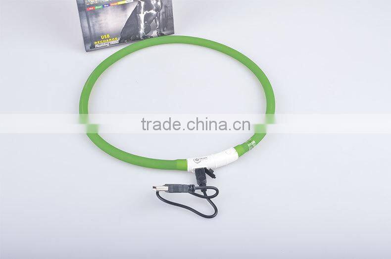 HFR-YD-03wholesale pet PU dog rope LED collar charging warning light