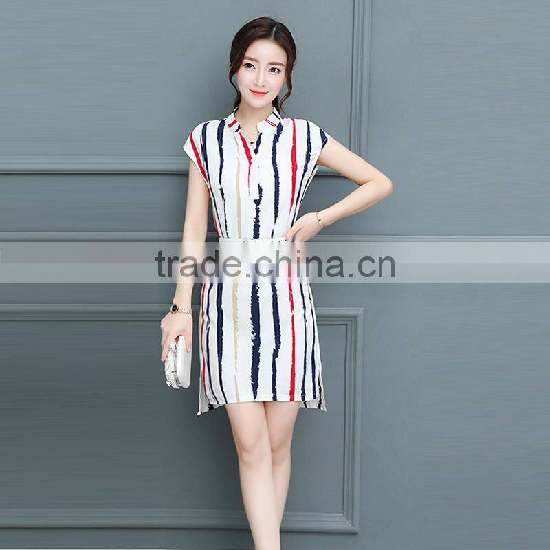 Maxnegio latest designs digital print chiffon ladies casual dress