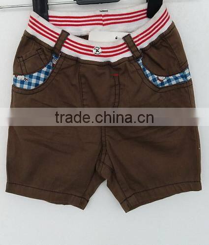 handsome boyes korean style brown plain dyed cotton shorts for summer