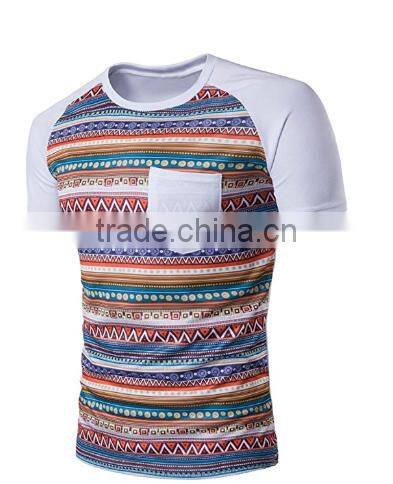Han Shi Fashion Men Shirt Sexy Print Patchwork Short T Shirt Tanks