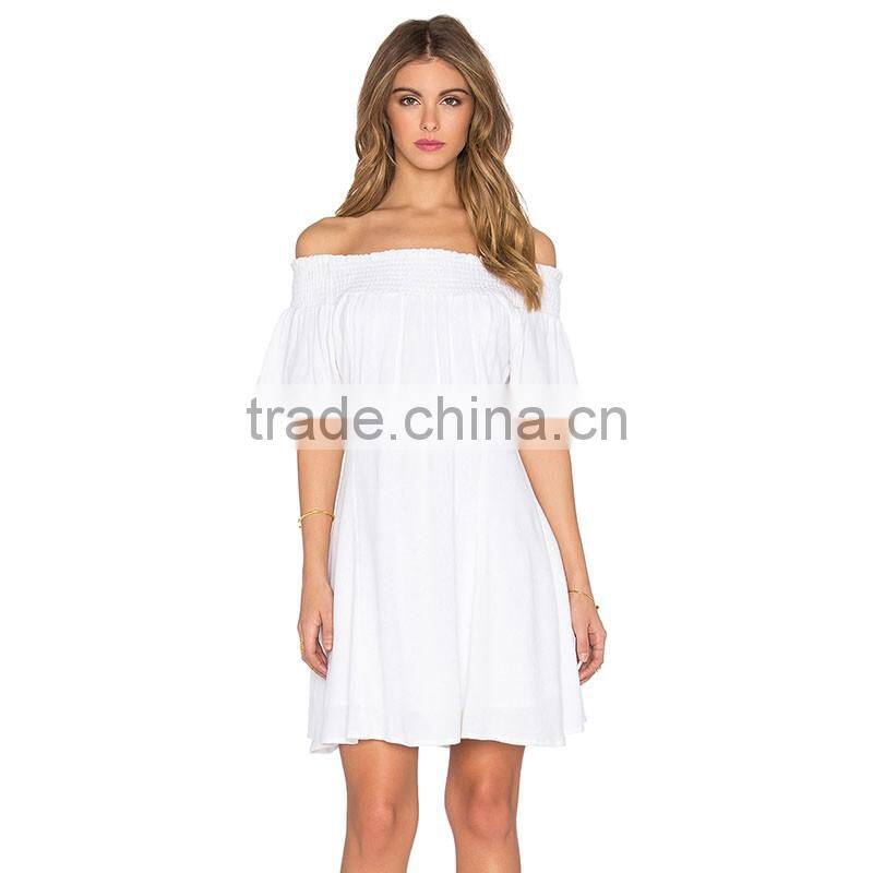 Good quality silk chiffon dress patterns ladies white backless short dress