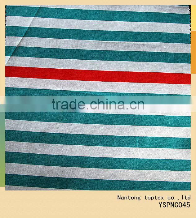 slub twill stripe printed cotton fabric