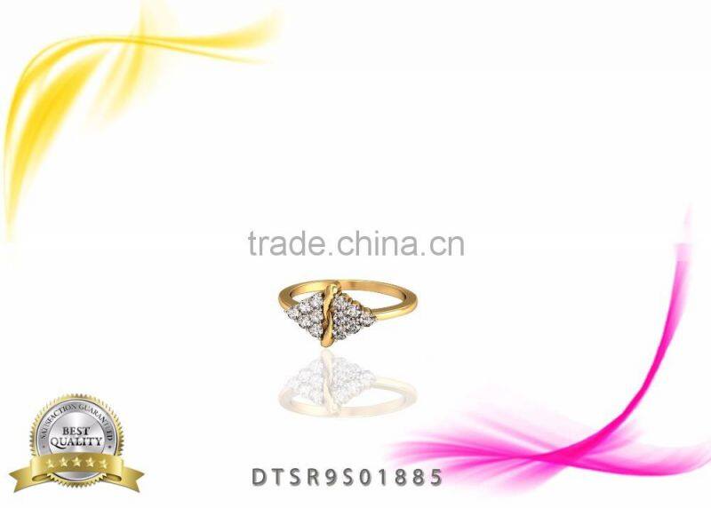 Classy 14kt Gold Plated Cubic Zircon Stud Ring