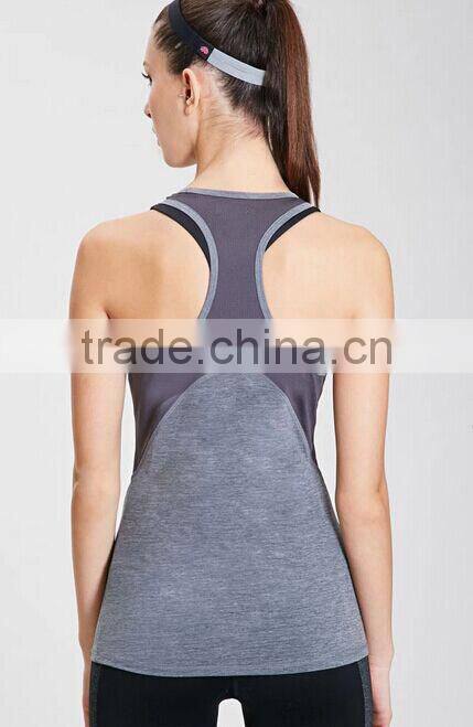 Hot sale ladies tank top 2017 fitness tank top mesh dry fit sports wear