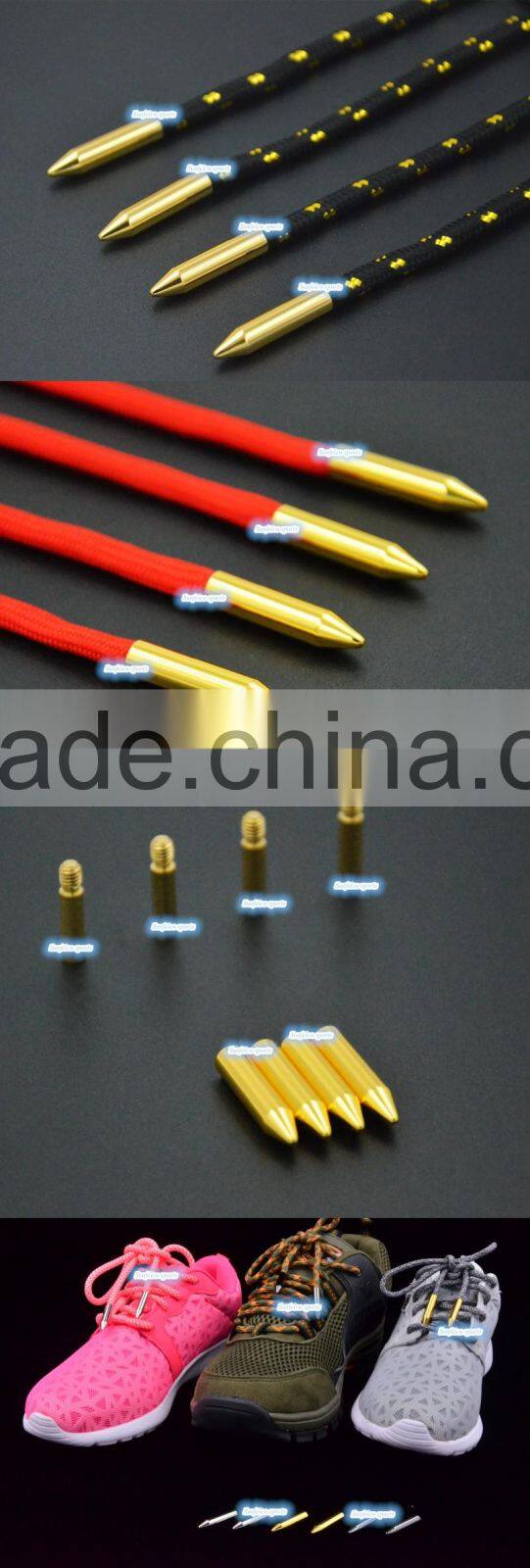 (MOQ:100pcs) Metal Shoe Lace Bullet Aglet- Set Of 4 - 26mm Repair Laces Or Pull Cords Bullet Aglets Tips - 3 Colour Choices Tips