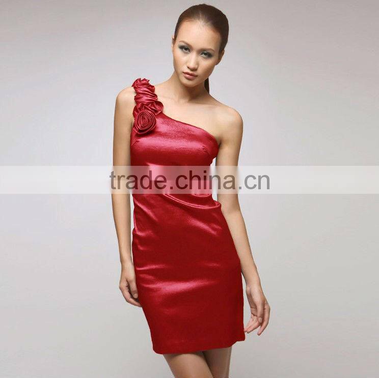 2013 One-shoulder Fat Woman Red Elegant Dresses
