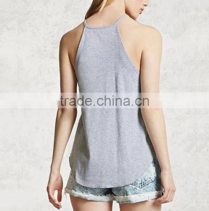 2017 high-neck Customizable Sleeveless casual tops