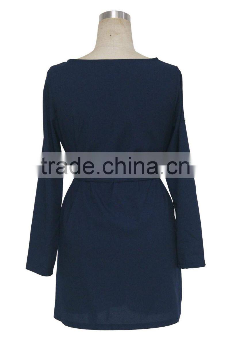 Women Clothes Fall Fashion 3/4 Sleeve Casual Party Clothes Slim Waist Ladies Dress For Wholesale 2017