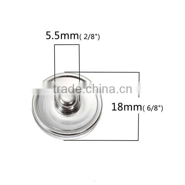 18mm Glass Fit Snap Button Bracelets Round Silver Tone At Random Tree Pattern