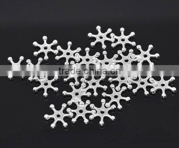 Lowest Price Christmas Snowflake Tiny Spacer Beads,Silver Plated Tiny Spacer Beads,8mmx 2mm 300PCs