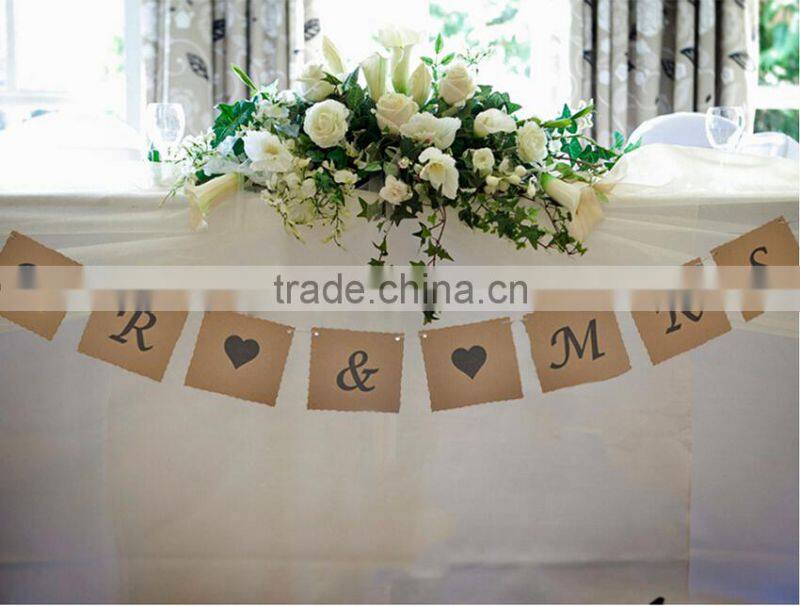 Mr & Mrs Bunting wedding decor , Top Table Decor