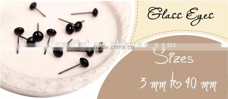 6mm Needle Felted Toy Accessories Craft Wire Back Black Plastic Eyes