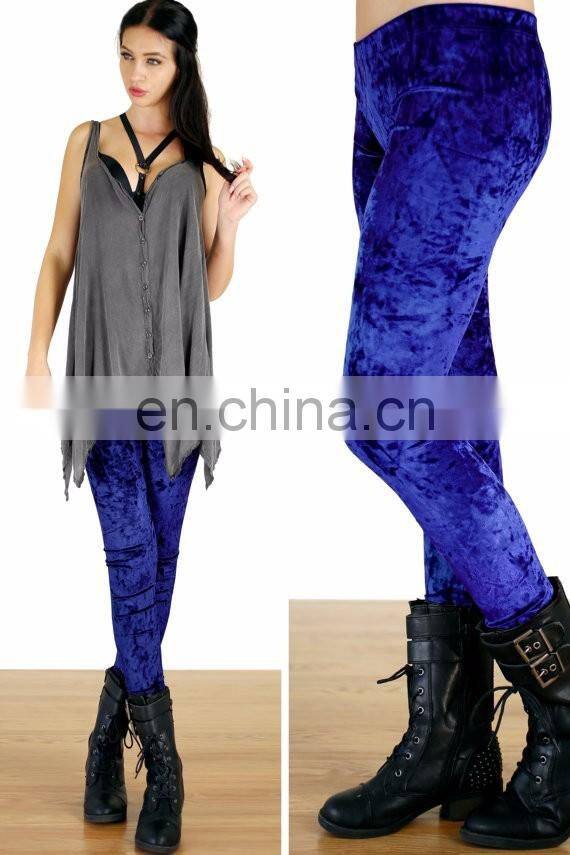 Women winter warm high waist plus velvet thick slim stretch thick trouser