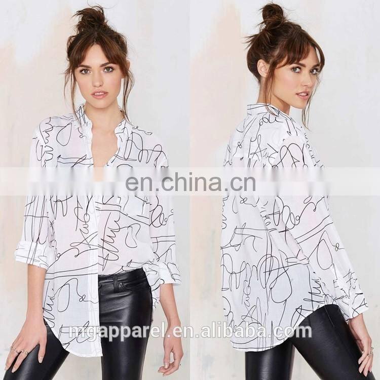 wholesale cheap latest fashion blouse design ladies cotton blouses white sheer blouse china 2015