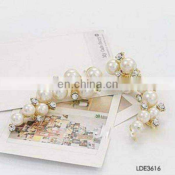 New fashion nice design exquisite crystal pearl dangle earring