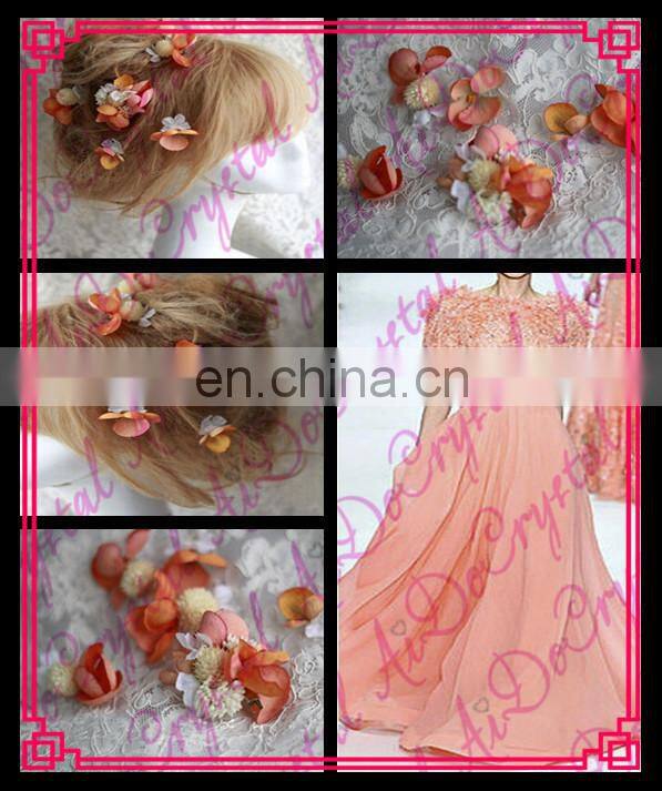 Aidocrystal beautiful light pink flower rose hair clips wholesale hair accessories