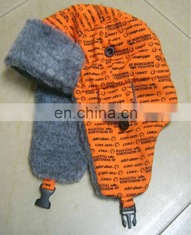 Wholesale full printing Faux Fur Winter Cap