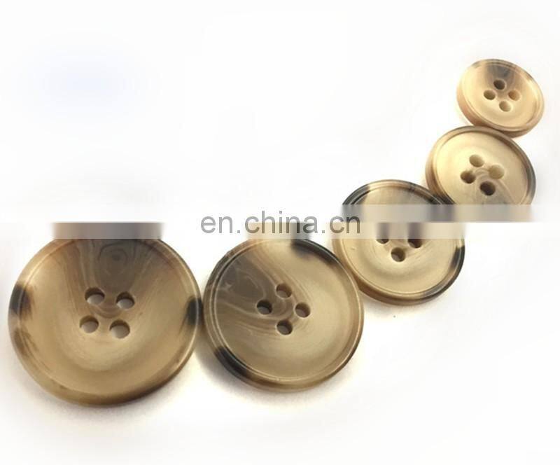 Popular 4-holes flatback imitated horn resin men suit button
