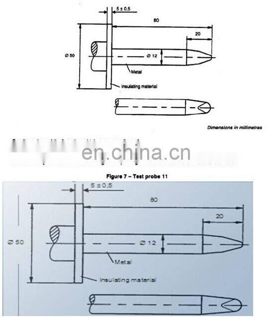 Standard IEC61032 IEC60335 IEC60065 Rigid Test Finger with 10N-50N force