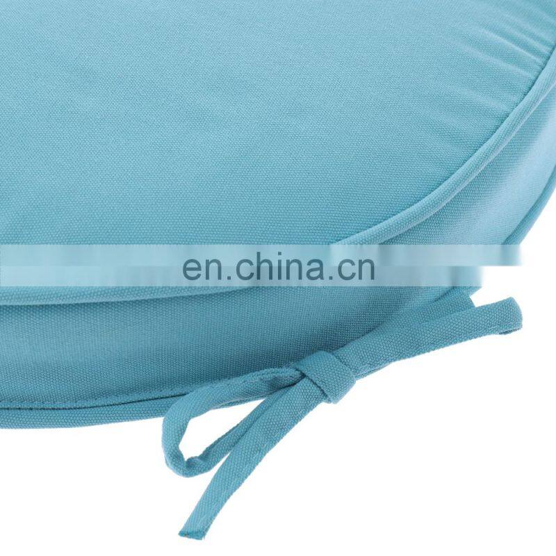 Recyclable Polyester Solid Blue Color Round Seat Pad Chair Pad for Indoor and Outdoor