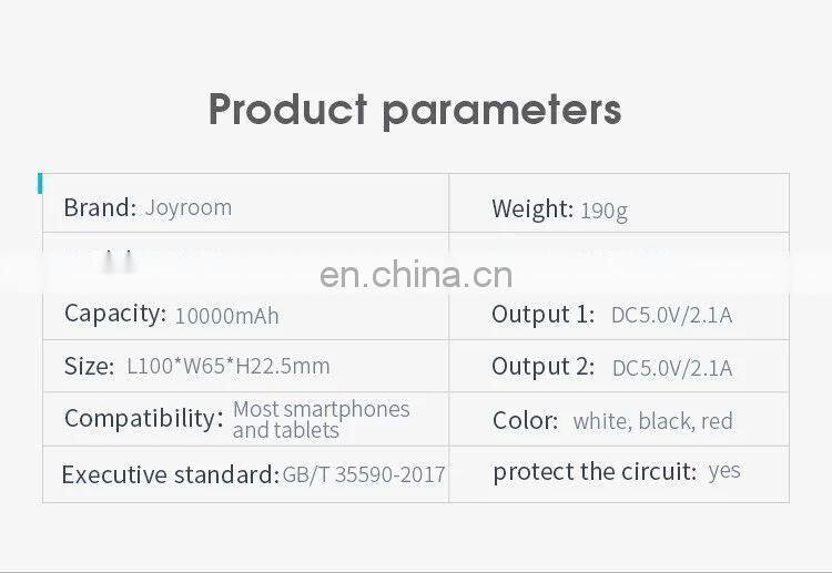 joyroom led 10000mah smart powerbank 10000 mah