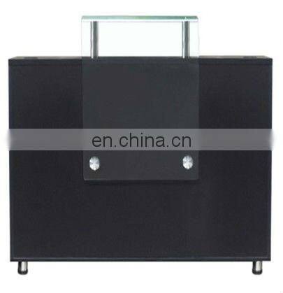 white glass top modern reception desk for beauty salon