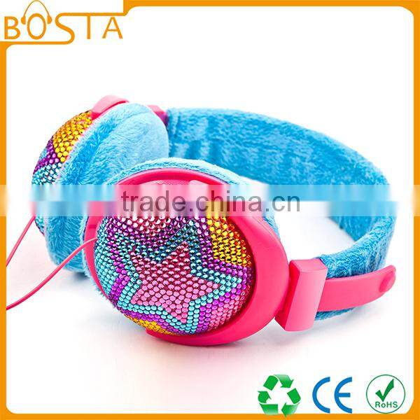 Music popular novelty dynamic innovative diamond headphone 2015