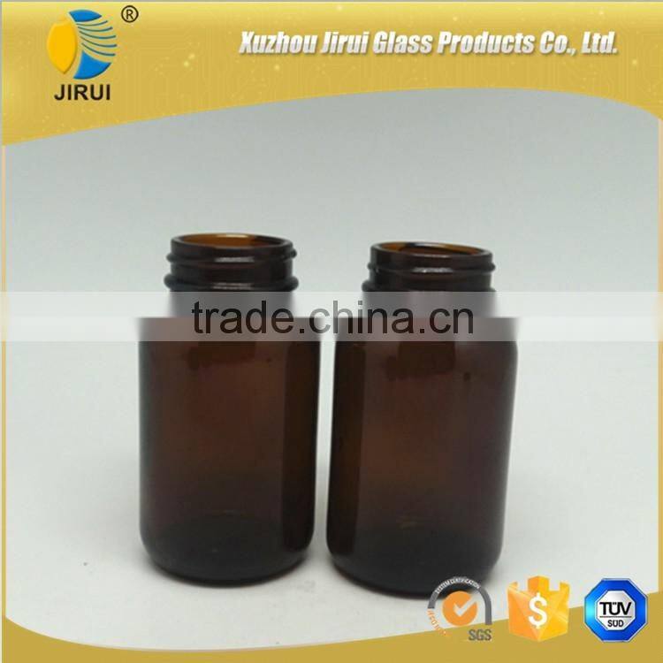 120cc amber vitamin glass bottle with black screw cap/pharmaceutical bottle