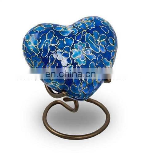 hand painted heart shaped antique urn