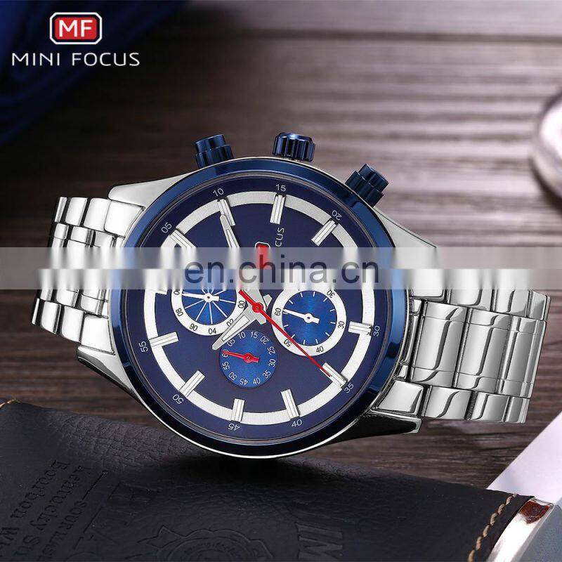 Mini Focus MF0081G Japan Movt Quartz Watch Bezel Stainless Steel Watch 2018 Men Brand Quartz Watch