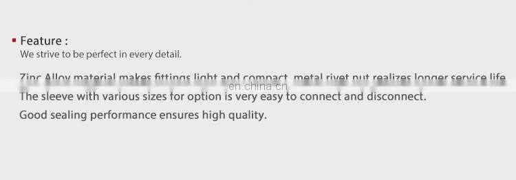 SNS C Series model PH zinc alloy quick pneumatic air coupler straight fitting