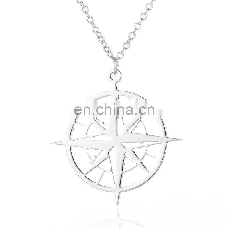 Punk Geometric Compss Necklace For Women Lover's Men Gift Tiny Round Compass Handmade Necklace Jewelry