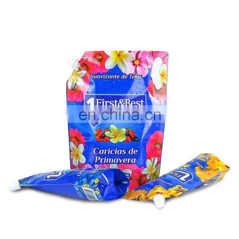 Customized printing Plastic Leakproof liquid bag Aluminum foil bag Laundry detergent spout pouch stand up bag with cap