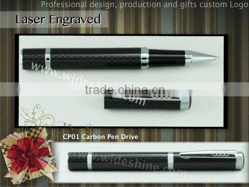 Carbon fiber fountain pen with promotional ball pen new product pen drive