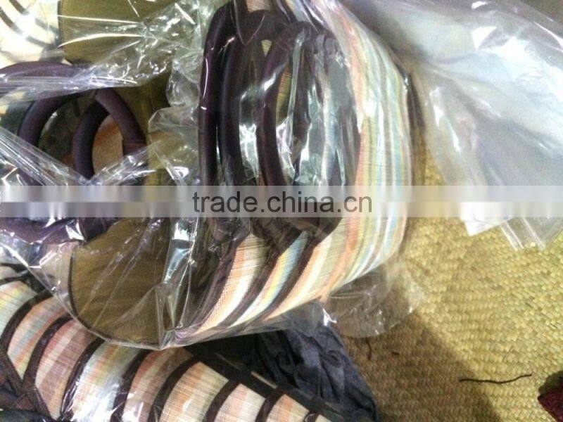 High quality best selling natural bamboo shopping bag covered by cotton with handles from vietnam