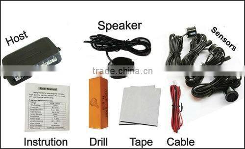 Good selling Small portable Parking sensor with Bibibi sound alarm and 4 rear sensors