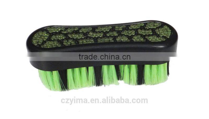 New developed bling horse face brush with green turtle pattern/rhinestone