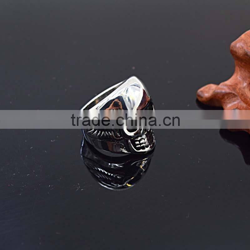 Newest titanium silver 316l stainless steel rings for men skull rings