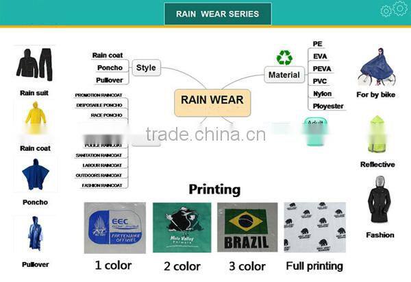 Disposable PE Transparency Rain Poncho Raincoat