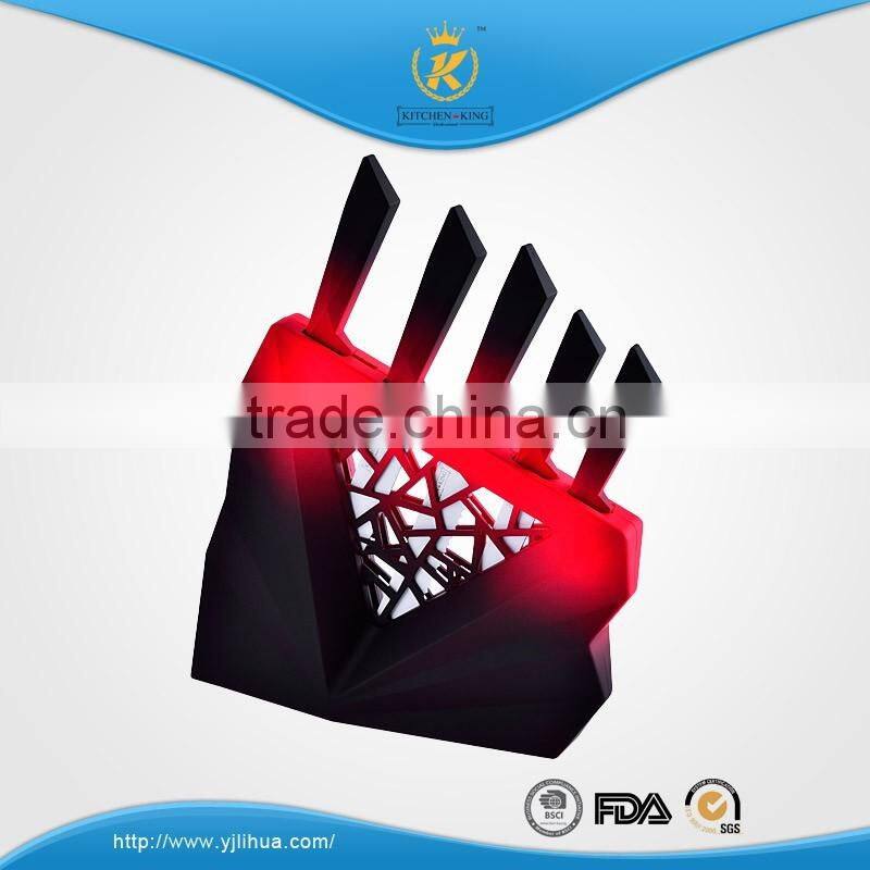 KITCHENN KING 6PCS non-stick color coating knife set with plastic stand