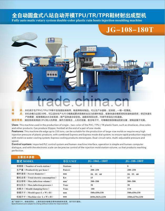C type PVC/TR outsole injection machine