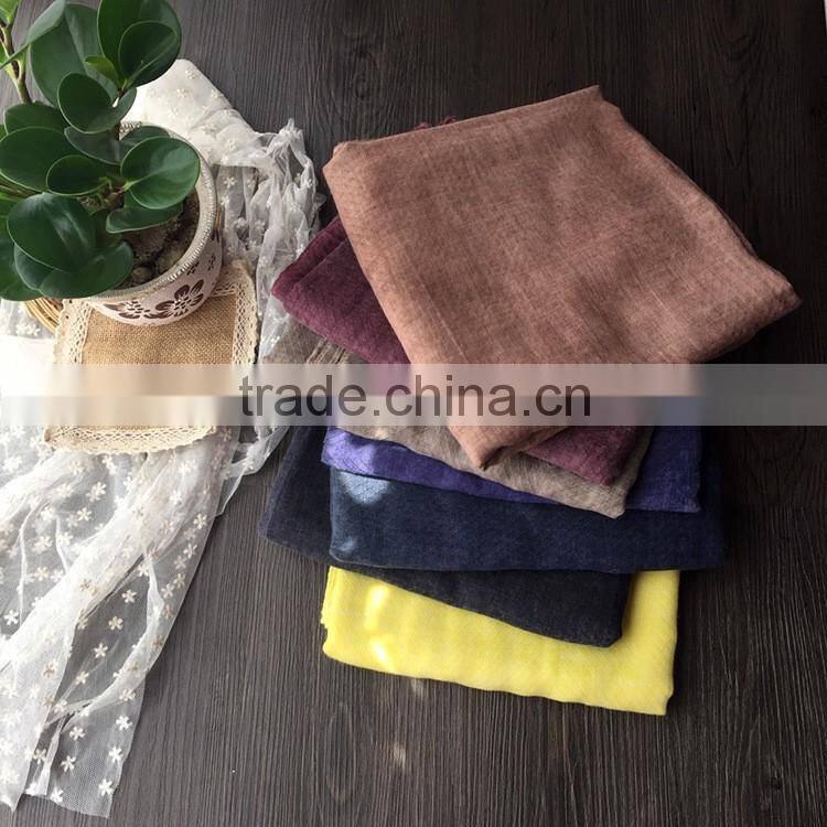 100CMX210CM Large Long Plain Cotton Linen Muslim Women Hijab Shawl