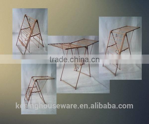 Folding Steel Wooden Color Baby Clothes Dryer Stand