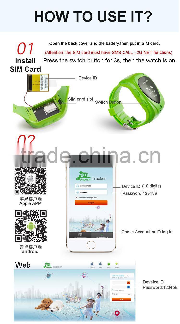 Wrist watch GPS tracking device for kids