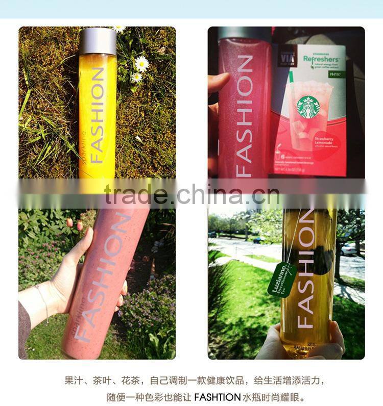 Glass made Fahion water bottle with bag