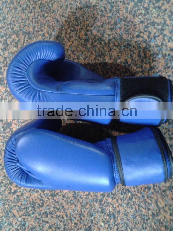 Professional Style Blue PU leather Boxing Training Gloves