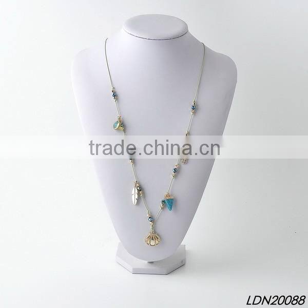 Fashion gold chain with druzy necklace green glass with white stone aborable necklace with matching earrings and btacelet