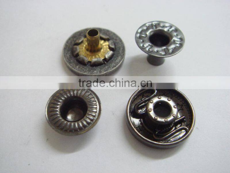 15mm fashion embossed adjust 4 part brass snap button