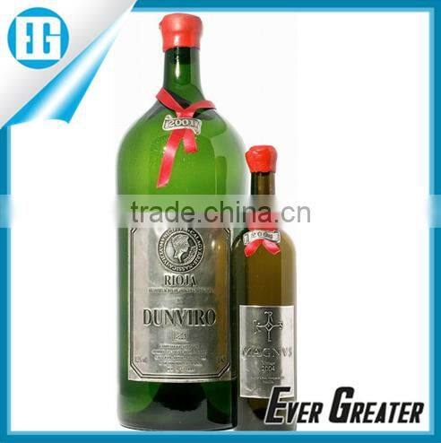 Custom Aluminum Embossed Bottle Label,wine metal labelsticker Metal Wine Label