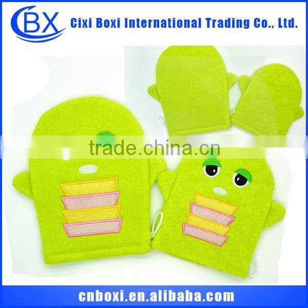 2015 High quality cartoon/custom baby bath glove,loofah bath glove